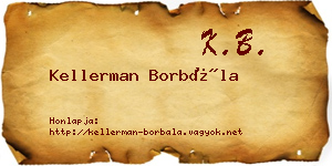 Kellerman Borbála névjegykártya